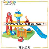 cartoon parking toy with free wheel car car plastic parking for kids