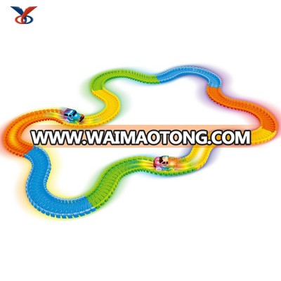 Electric rail race car tracks luminous rail toy for kids